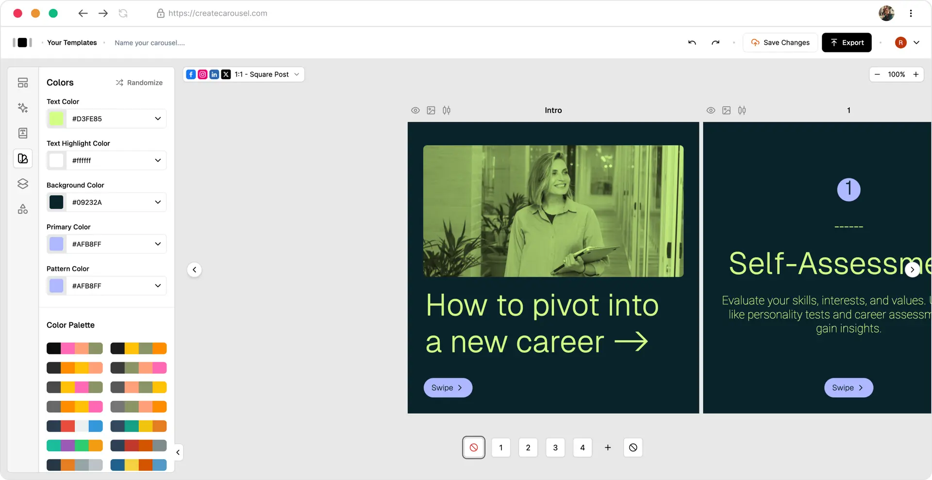 Create Carousels app — 1